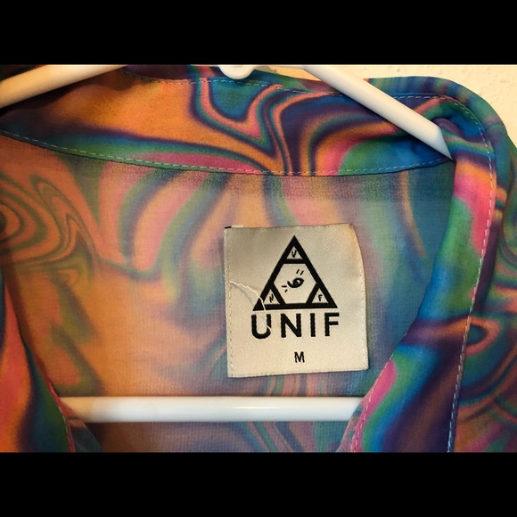 Rare UNIF Trippy Sheer Melt Shirt Tripping M EUC - Picture 8 of 8